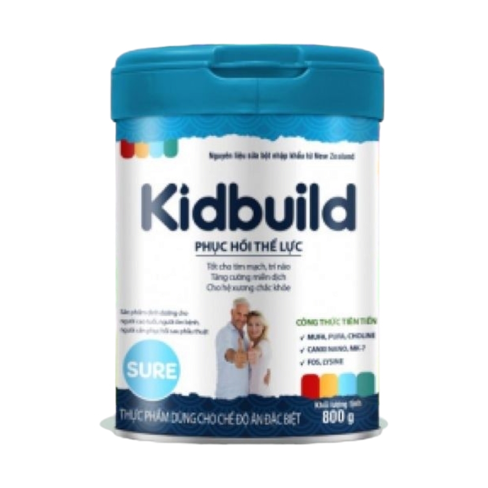 Sữa Kidbuild Sure (Dành cho người trưởng thành, người cần phục hồi cơ thể, người sau phẫu thuật) - 800g