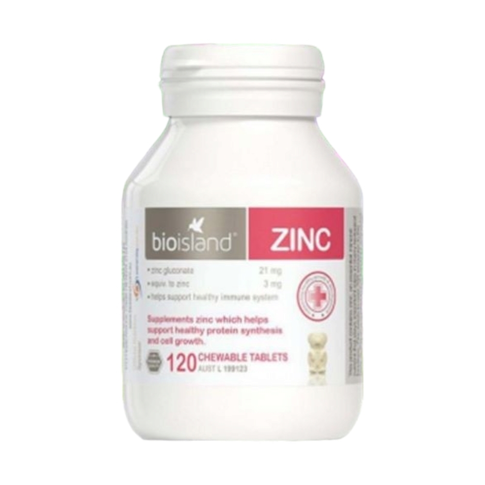 Kẽm Bio Island Zinc 120 viên nhai – Bổ sung Kẽm cho trẻ từ 1 tuổi